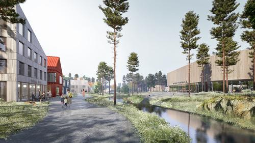 The layout draws inspiration from hill town, forest cluster and eco-village typologies / Mad Arkitekter