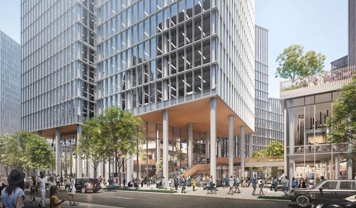 The Monrow Blocks project is a mix of office, retail and residential space / Hayes Davidson