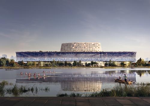 The museum will be situated at the junction of the Grand Canal and the Hanggang River / Herzog & de Meuron
