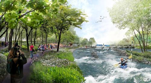A new whitewater destination and water sports course will be created / BuroHappold