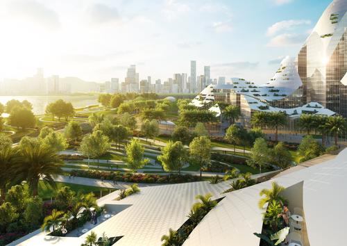 Greenery and green space would be knitted into the district / Atchain