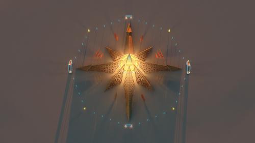 The Temple takes the form of an eight-pointed star 