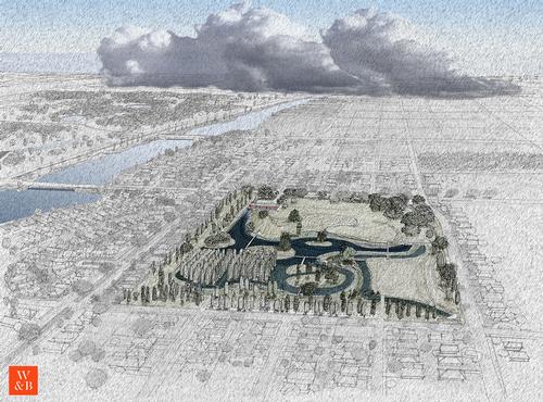 Planting will also be used to tell the story of the site's location and history / Waggonner & Ball