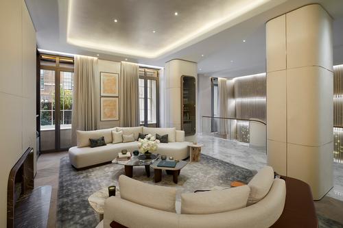 Refined and ornate decor includes marble and wooden elements / Clivedale London
