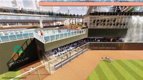 Views into the ballpark will provide added value for support amenities / Pendulum Studio