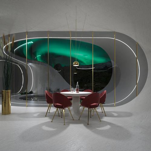 The living space includes a kitchen, a dining area and the lounge / Wafai Architecture