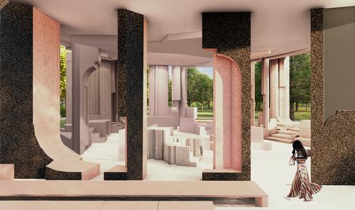 It will be constructed using sustainable materials including K-Briq modules and cork / Counterspace