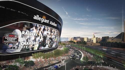 The stadium will be home to the relocated Raiders NFL team / Manica