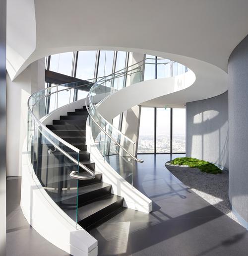 The tower boasts 30,000sq ft (2,800sq m) of amenities and a helipad / Hufton+Crow