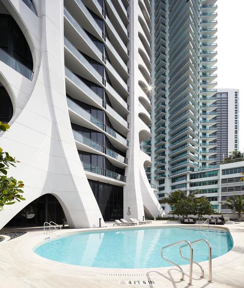 There are additional, organic-shaped pools around the site / Hufton+Crow
