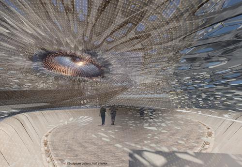 The art gallery would be woven into the structure of the plant / Margot Krasojević