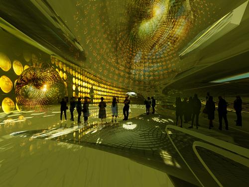 The gallery would be housed in two open-plan spaces connected by walkways and ramps / Margot Krasojević