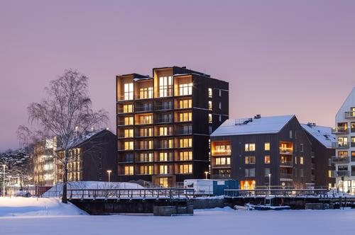 The 8.5 storey Tall Timber Building is said to be the tallest timber building in Sweden / Nikolaj Jakobsen