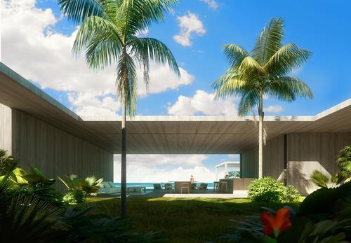 The villas will each take the form of a cluster of small volumes arranged around a secluded pool and garden / Luxigon