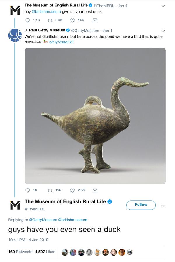 MERL asked the British Museum to show its best duck and was inundated with ducks from collections worldwide