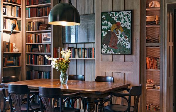 The library at the Troutbeck hotel is stocked with books from the property’s original collection