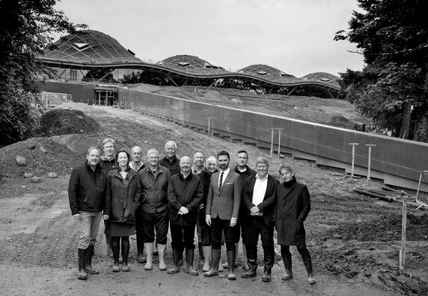 The RSHP partners at the Macallan Distillery during construction