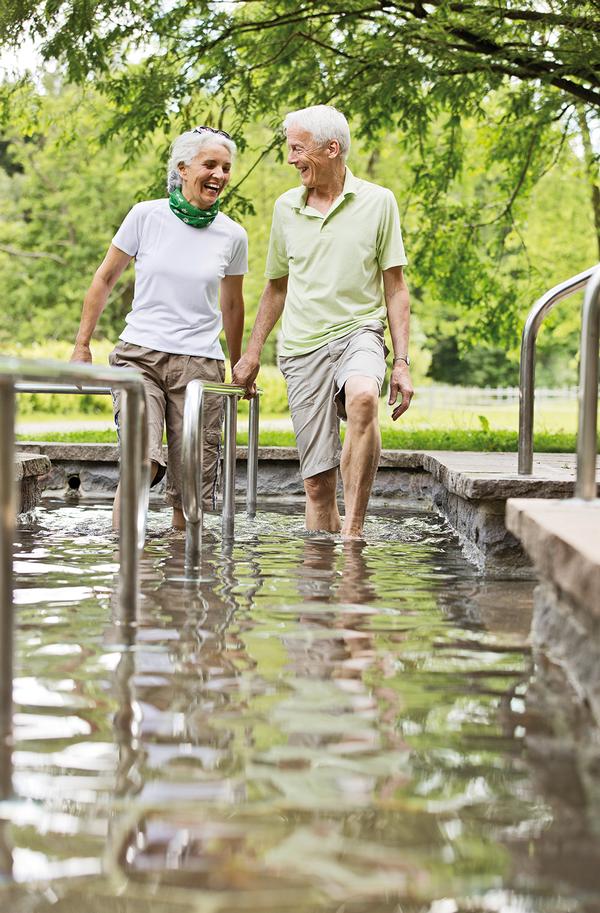 Kneipp therapy walks or wading pools have long been popular in Europe, and help stimulate blood circulation