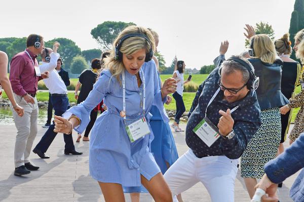 the energetic summit included silent disco dancing breaks