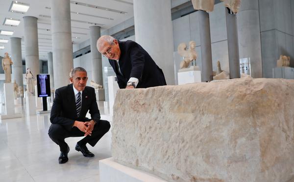 Former US President Barack Obama toured the Acropolis Museum on a closed-site visit in November 2016 on his last foreign trip during his term in office