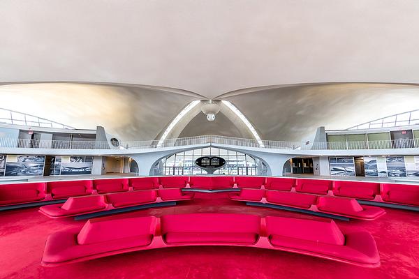 The 200,000sq ft hotel lobby is thought to be the world’s largest. It features a sunken lounge and bright red carpeting / Image courtesy of Max Touhey
