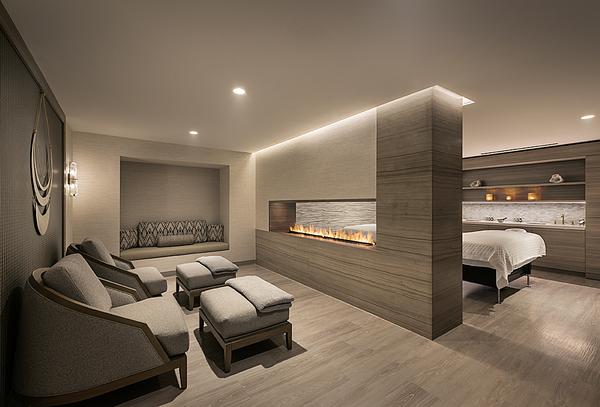 Cool grey interiors provide respite from the desert heat
