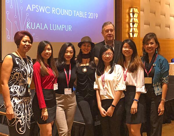 Wellness influencer Jojo Struys (centre) and Jacka (back row) with spa attendees 