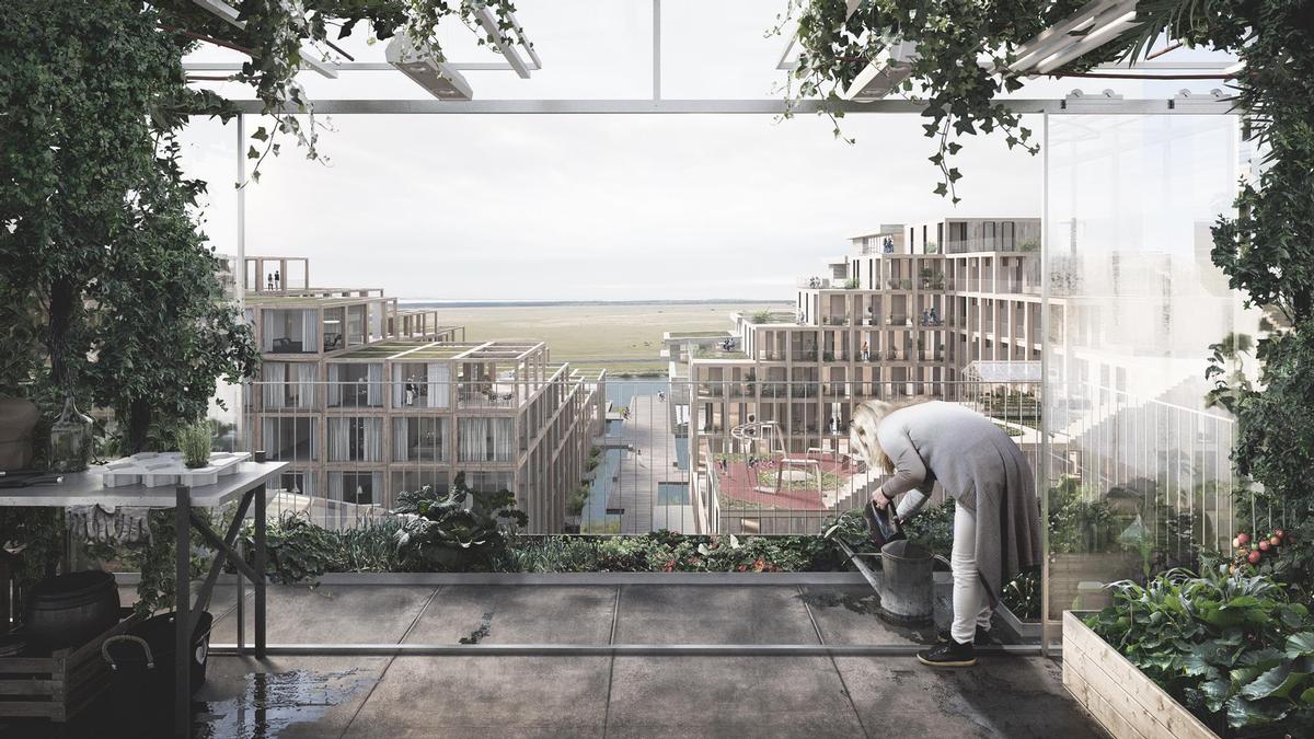 According to Arstiderne Arkitekter, the residences will be a 'naturally symbiotic' with their surroundings. / Courtesy of Lendager Group/ Image by TMRW