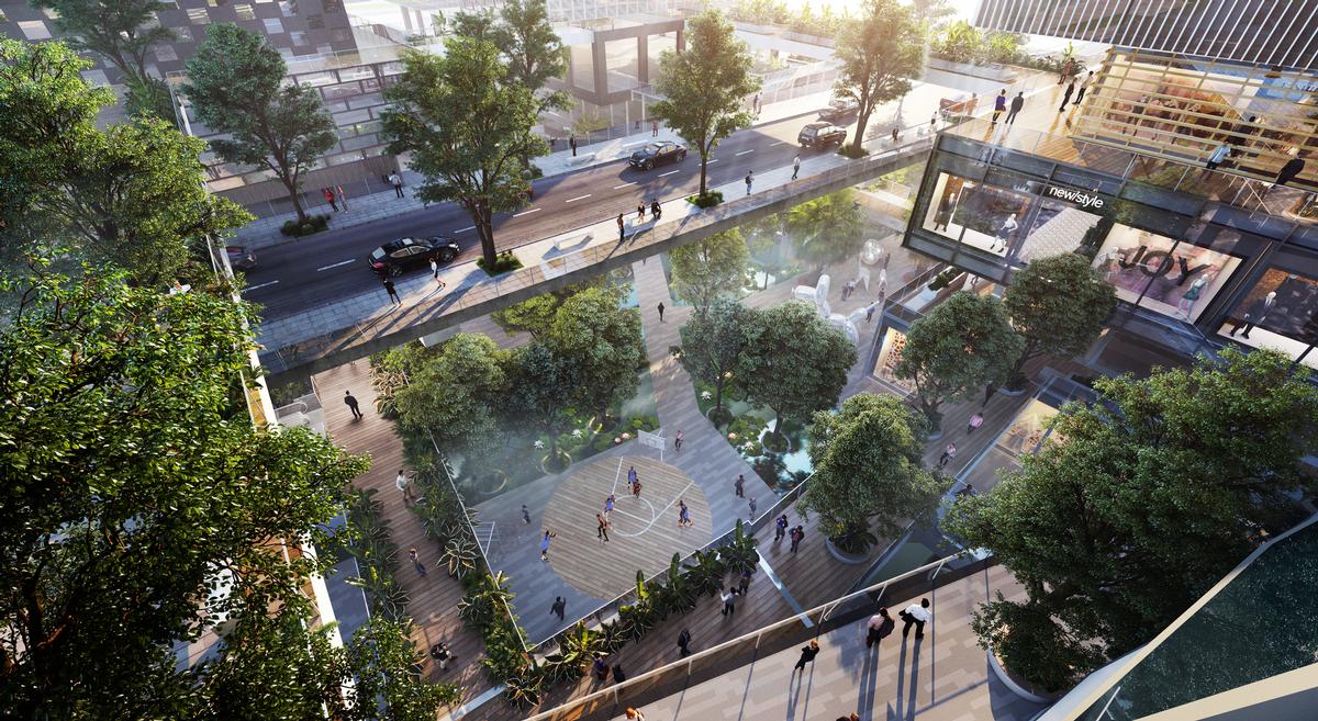 The property will also feature a community playground as well as multiple outdoor spaces, restaurants, offices, and residential facilities. / Courtesy of MVRDV