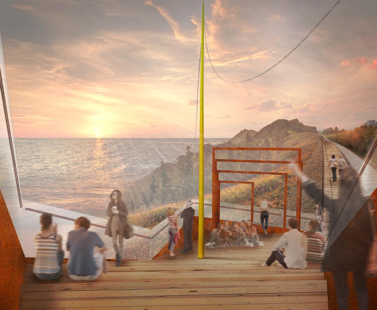 A boat-shaped theatre will provide scenic views of the Bay of Busan. / Courtesy of Migliore+Servetto
