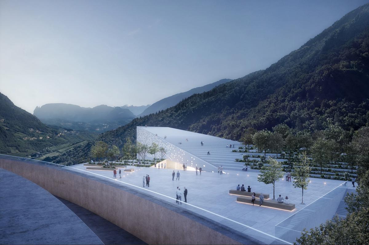 Outdoor features will include a multipurpose amphitheatre and rooftop terrace, as well as landscaped public realm. / Courtesy of moka-studio and Snøhetta