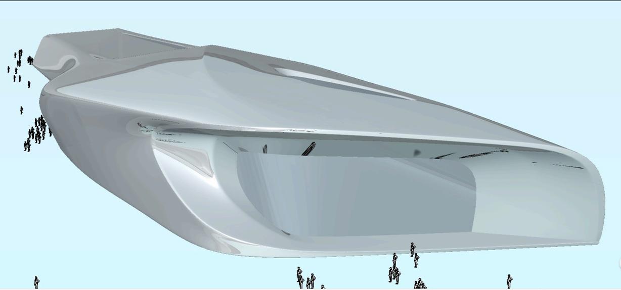 EMRCA has been designed by Chinese architect Zhu Pei and is designed to look like a high-speed train carriage / Zhu Pei Architects EMRCA has been designed by Chinese architect Zhu Pei and is designed to look like a high-speed train carriage / Zhu Pei Architects