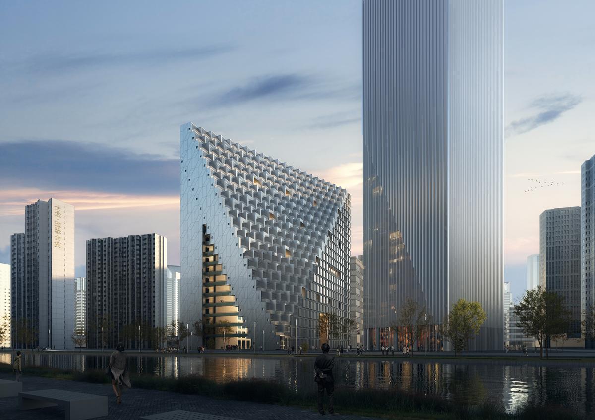 The structure's pinnacle will represent an old Chinese adage about paradise. / Courtesy of OMA/ Image by Bloomimages The structure's pinnacle will represent an old Chinese adage about paradise. / Courtesy of OMA/ Image by Bloomimages