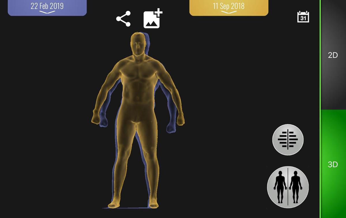 The MZ Bodyscan shows users a visual representation of their fitness journey