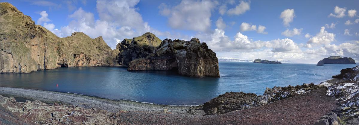 Klettsvik Bay on Heimaey Island, southern Iceland, where the sanctuary is located