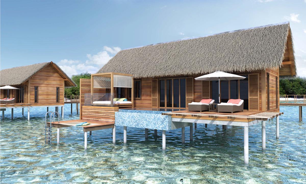 will include six over-water villas with panoramic views and a 200 sq m over-water presidential suite, all of which will have private pools will include six over-water villas with panoramic views and a 200 sq m over-water presidential suite, all of which will have private pools