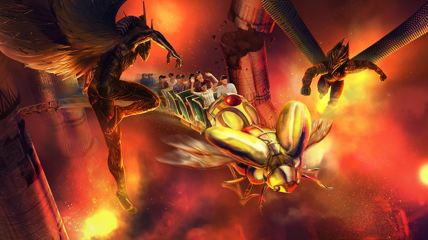 Artwork produced to convey the <i>Gods of Egypt</i> rollercoaster Artwork produced to convey the <i>Gods of Egypt</i> rollercoaster