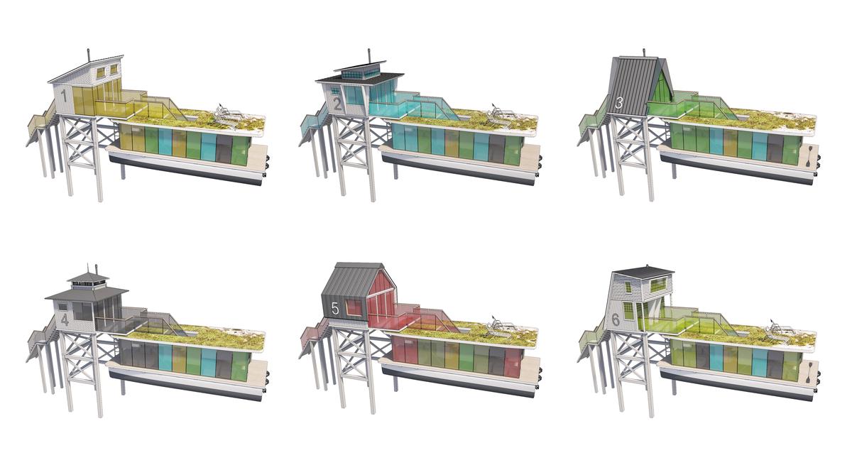 Each houseboat could be custom-designed for individual use / Max Zhivov