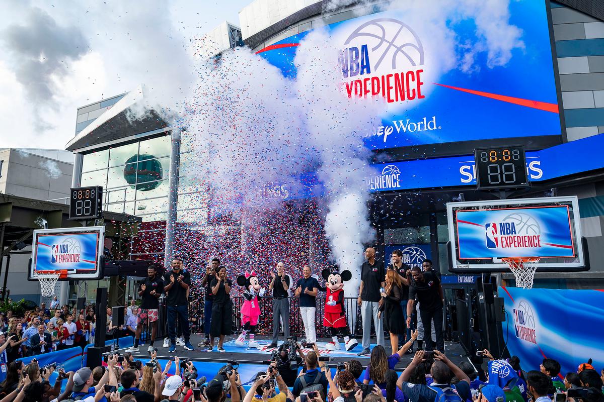 The launch event was a boisterous affair, with music, dancing, fans and NBA players past and present