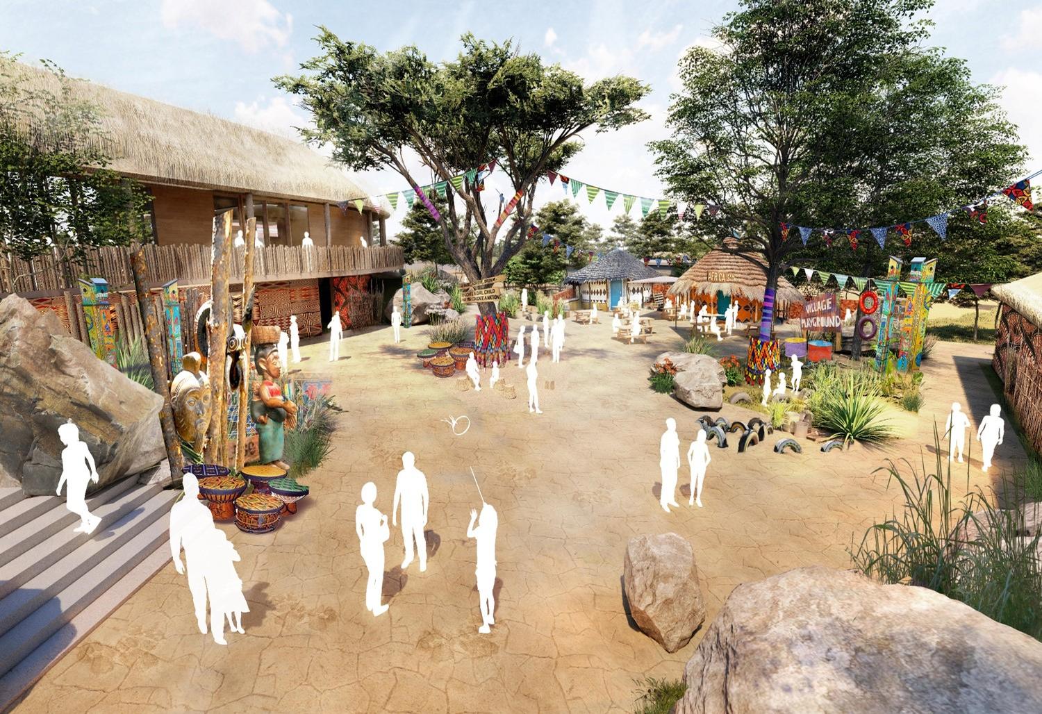 Existing buildings will be transformed into 28 lodges,14 tents and a restaurant, which gives visitors a view of the new area