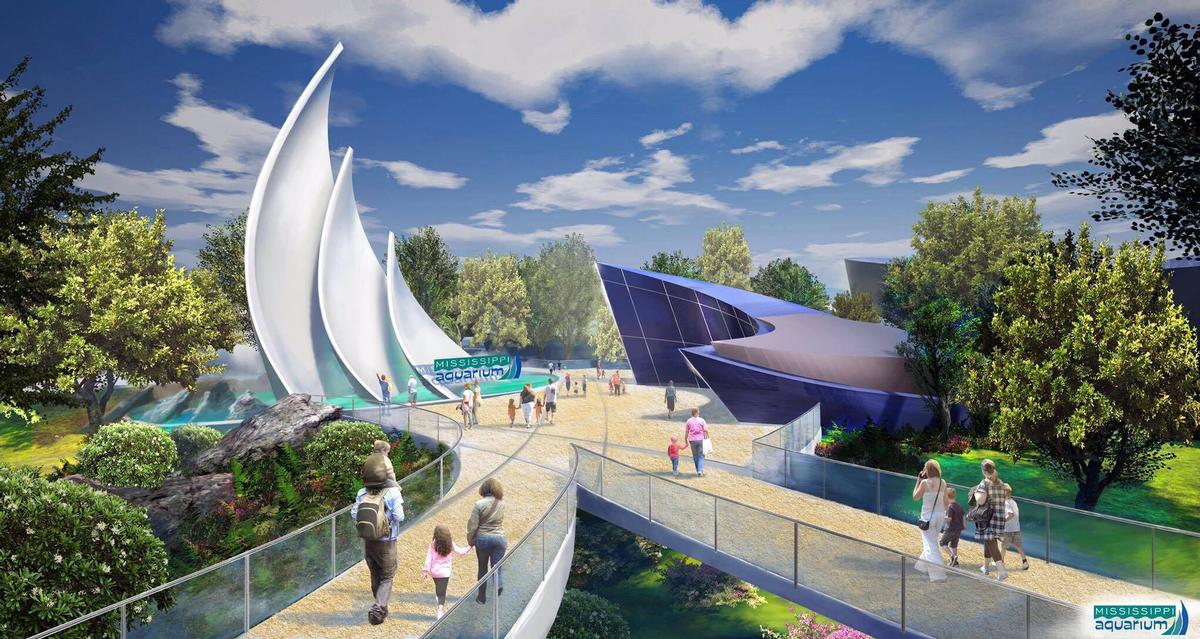The aquarium will have 80,000sq ft of exhibit space, connected by landscaped walkways