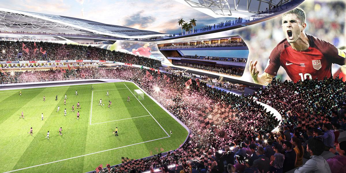 Designs show a bowl-style stadium with seating around the entirety of its interior / Inter Miami CF