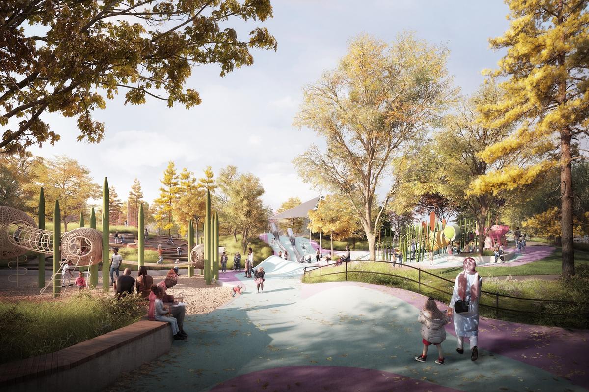 A dynamic two-acre play area will be a memorable place for children of all ages / The Obama Presidential Center