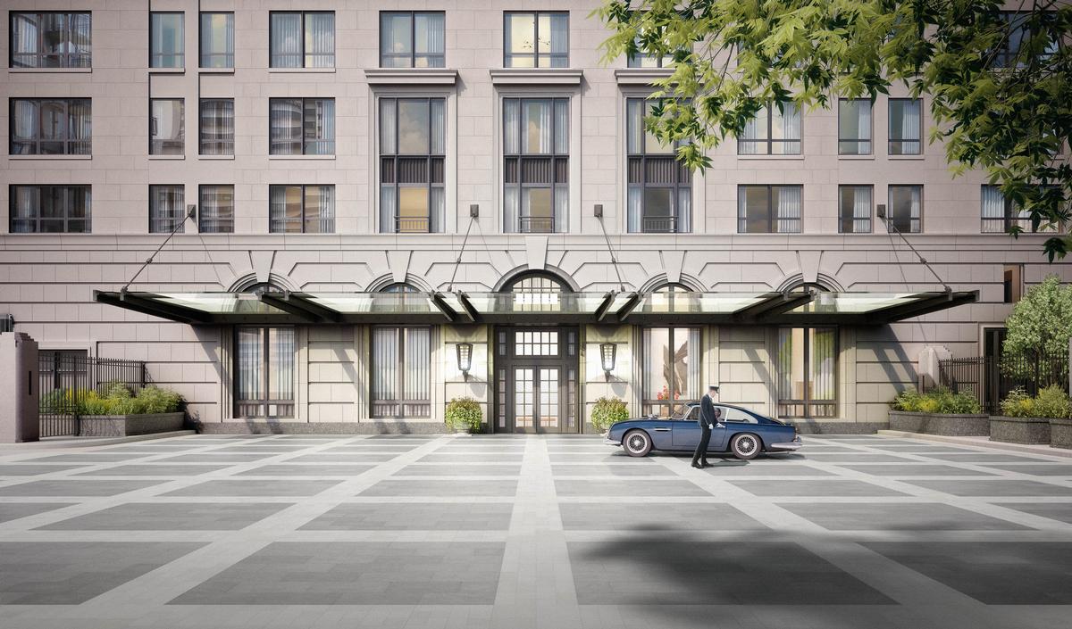 A private motor court will provide space for residents to pack and unpack their cars / Robert A.M. Stern Architects