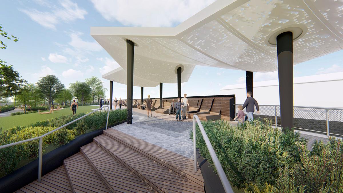 An elevated belvedere will provide river views / !melk / Hudson River Park Trust