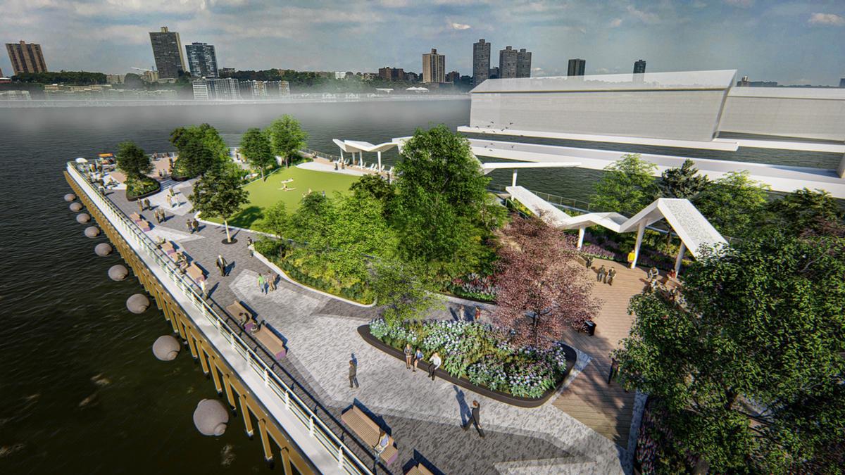 The reconstructed concrete pier measures 680x120ft (207x37m) / !melk / Hudson River Park Trust