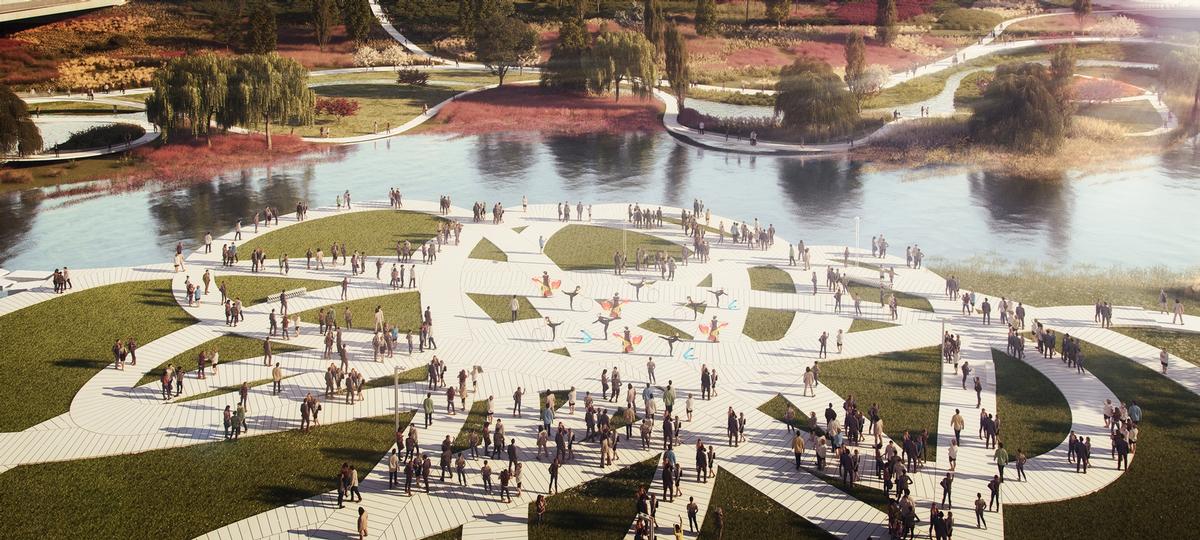 There will be plazas, viewing points, cafés and other amenities / MVRDV