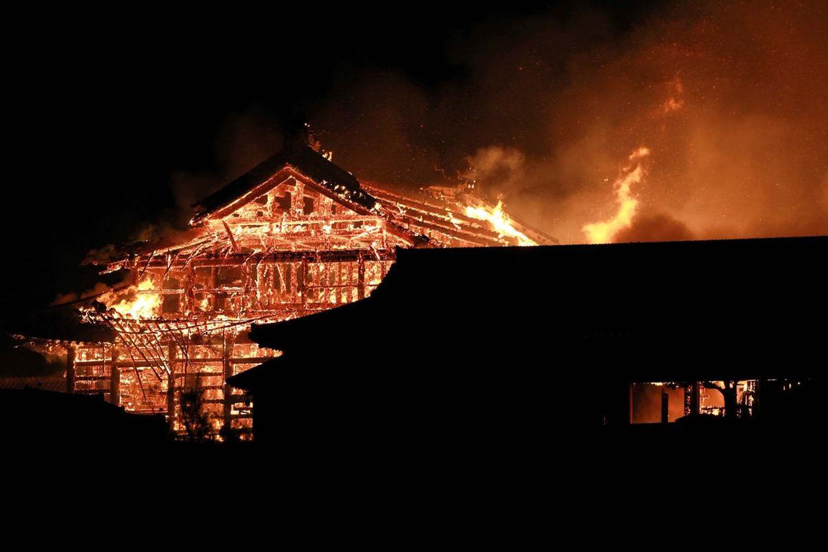 The blaze at Shuri Castle destroyed all of the key buildings at the Unesco World Heritage site The blaze at Shuri Castle destroyed all of the key buildings at the Unesco World Heritage site
