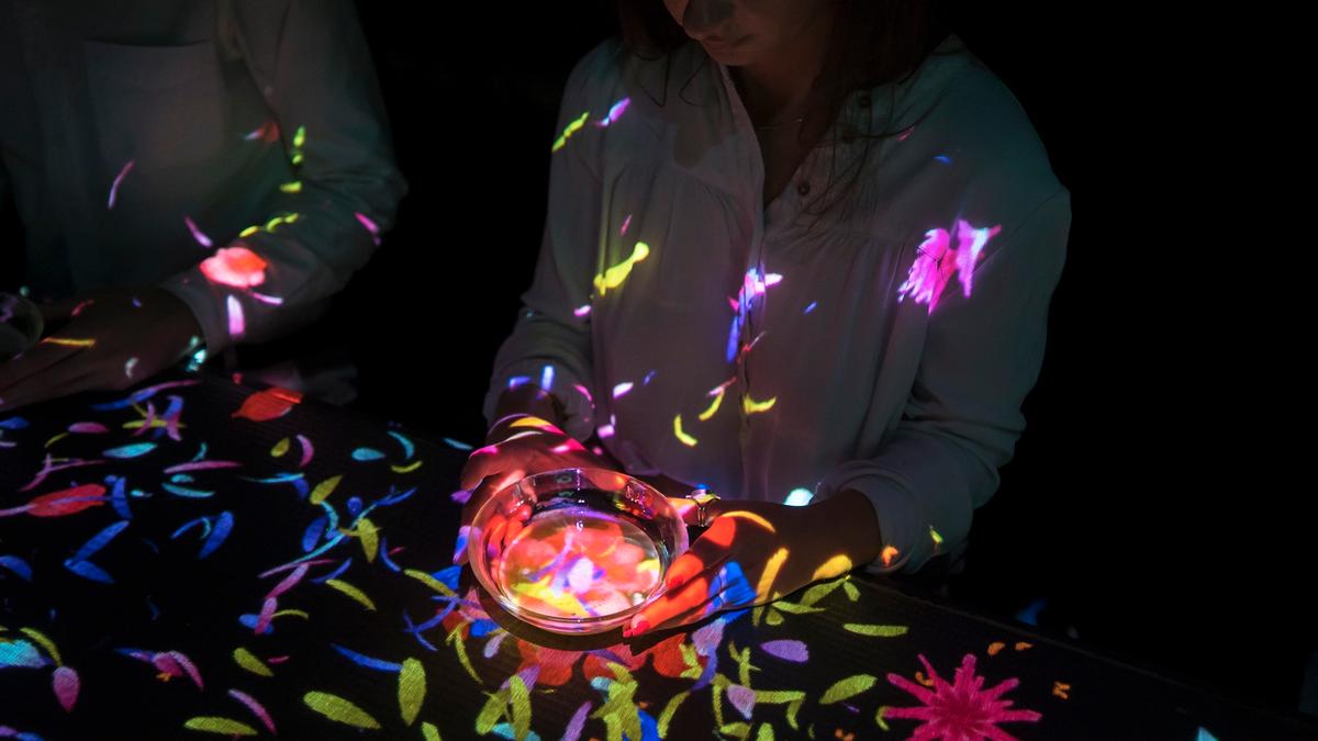 Flowers Bloom in an Infinite Universe inside a Teacup, 2016, Interactive Digital Installation, Endless, sound: Hideaki Takahashi / teamLab