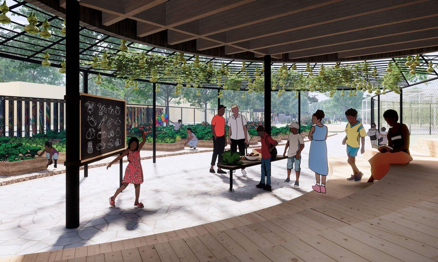 The Youth Garden and Covered Classroom will educate kids about gardening and nutrition and instill the importance of urban agriculture from an early age